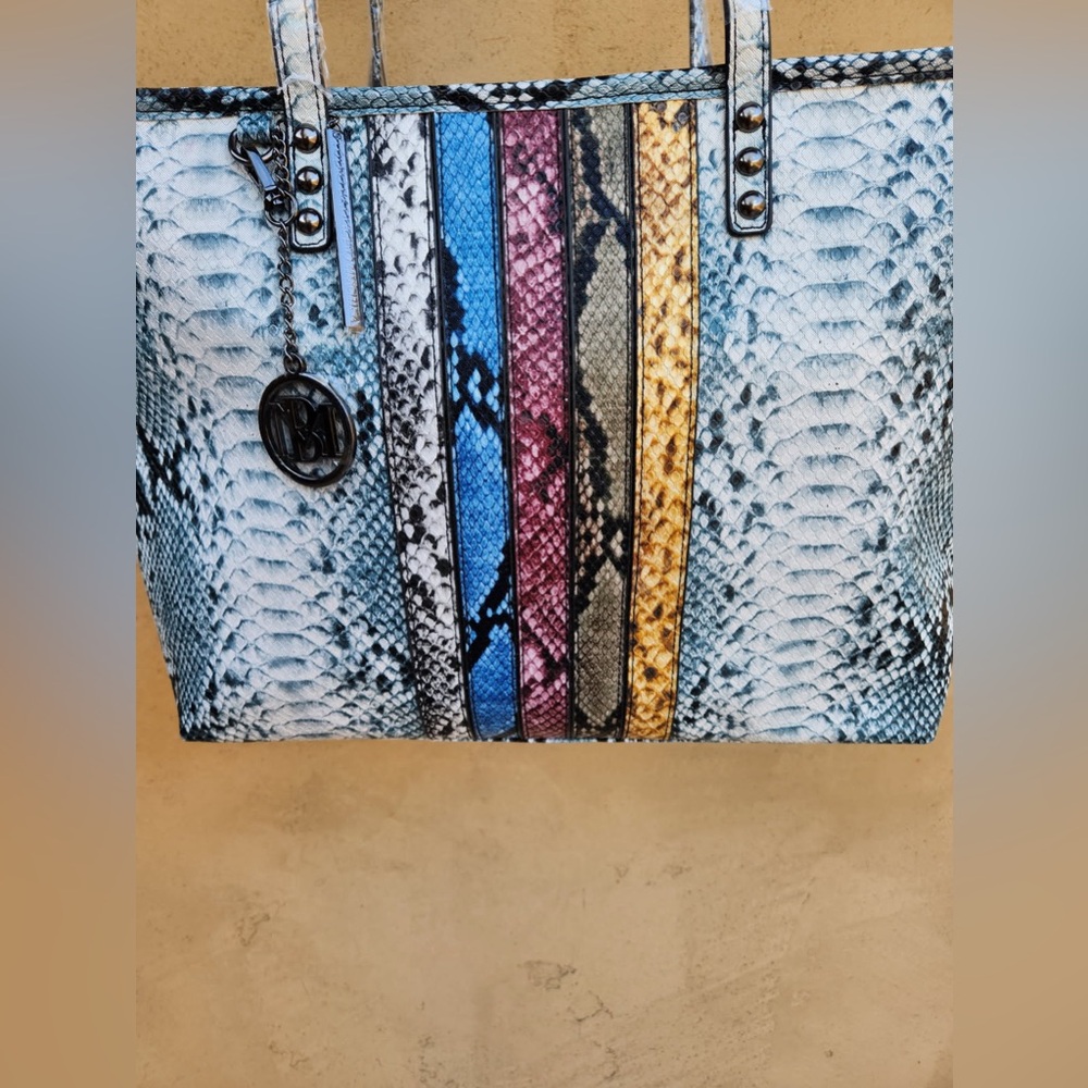 Large Badgley Mischka Light Blue Tote Bag